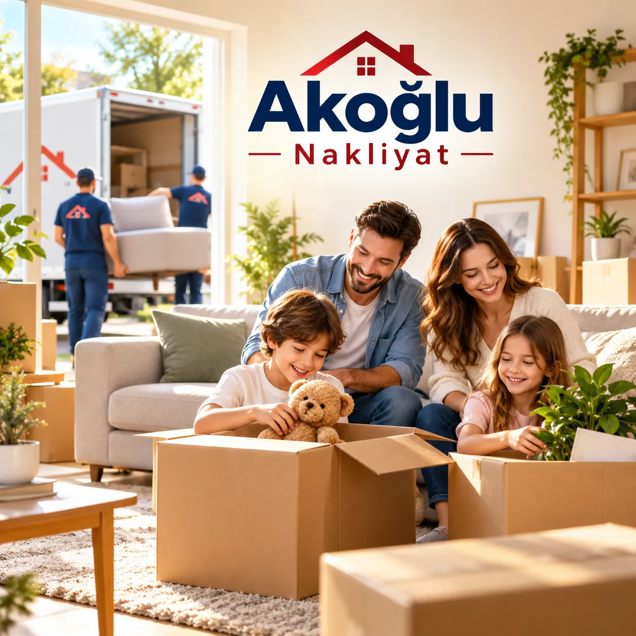 Aile için yeni eve taşınma ve koli açma süreci