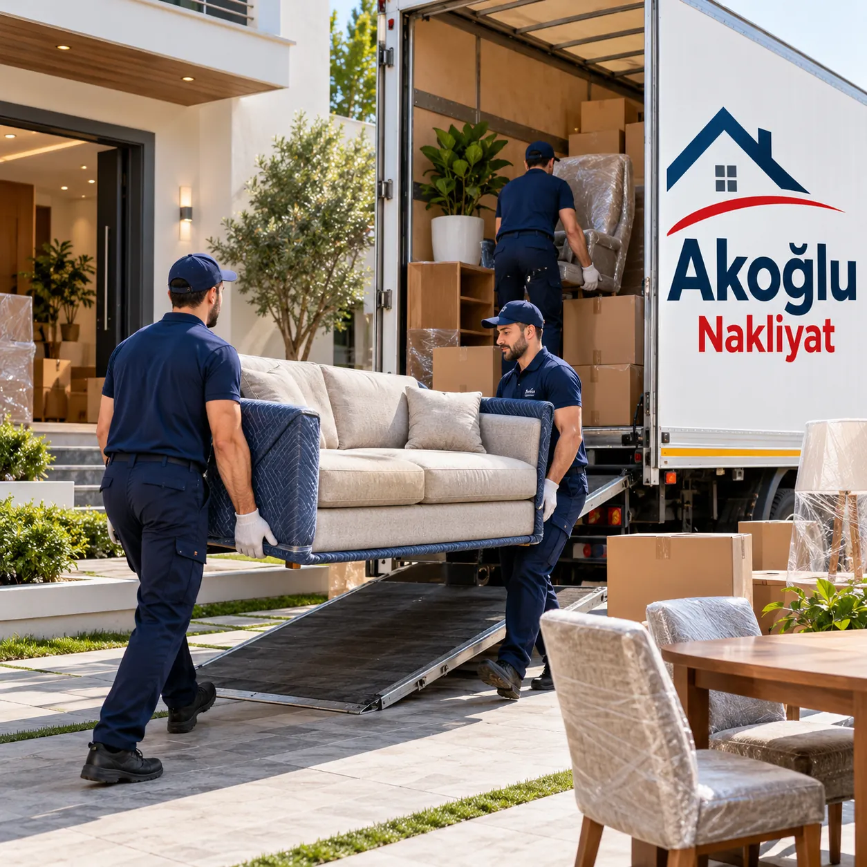Mobilyaların nakliyat aracına dikkatle yüklenmesi