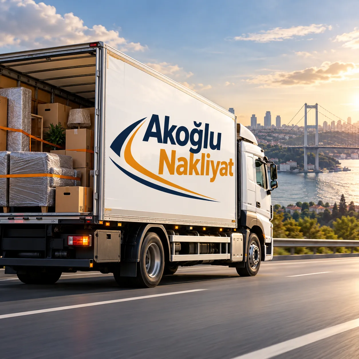 Şehirler arası nakliyat için yola çıkan taşıma aracı